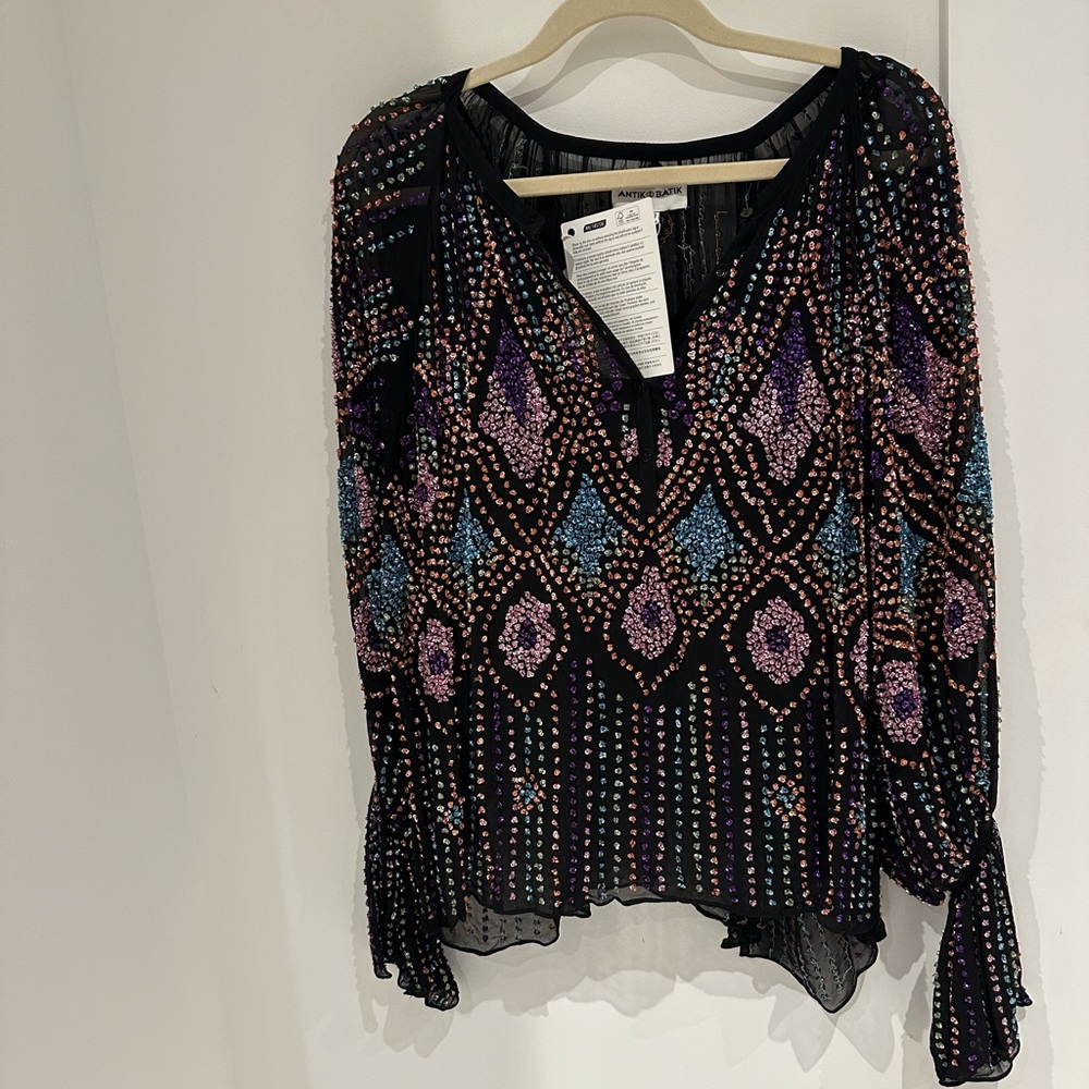 Antik Batik L sequin dress blouse